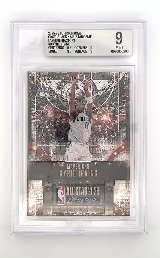 2025 Topps Chrome Cactus Jack X NBA All-Star Game Kyrie Irving #8 BGS 9 — front
