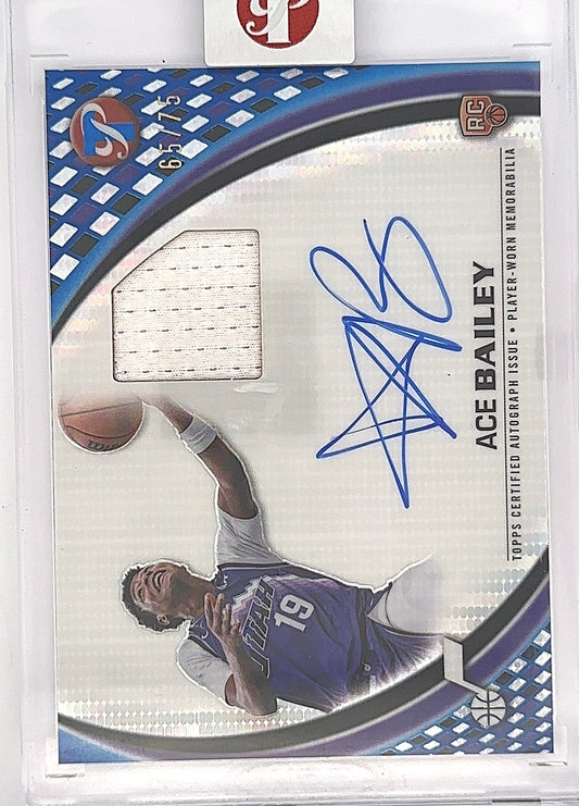 2025 Topps Pristine Pieces Rookie Autograph Relic Ace Bailey [Blue] #PPR-AB — front