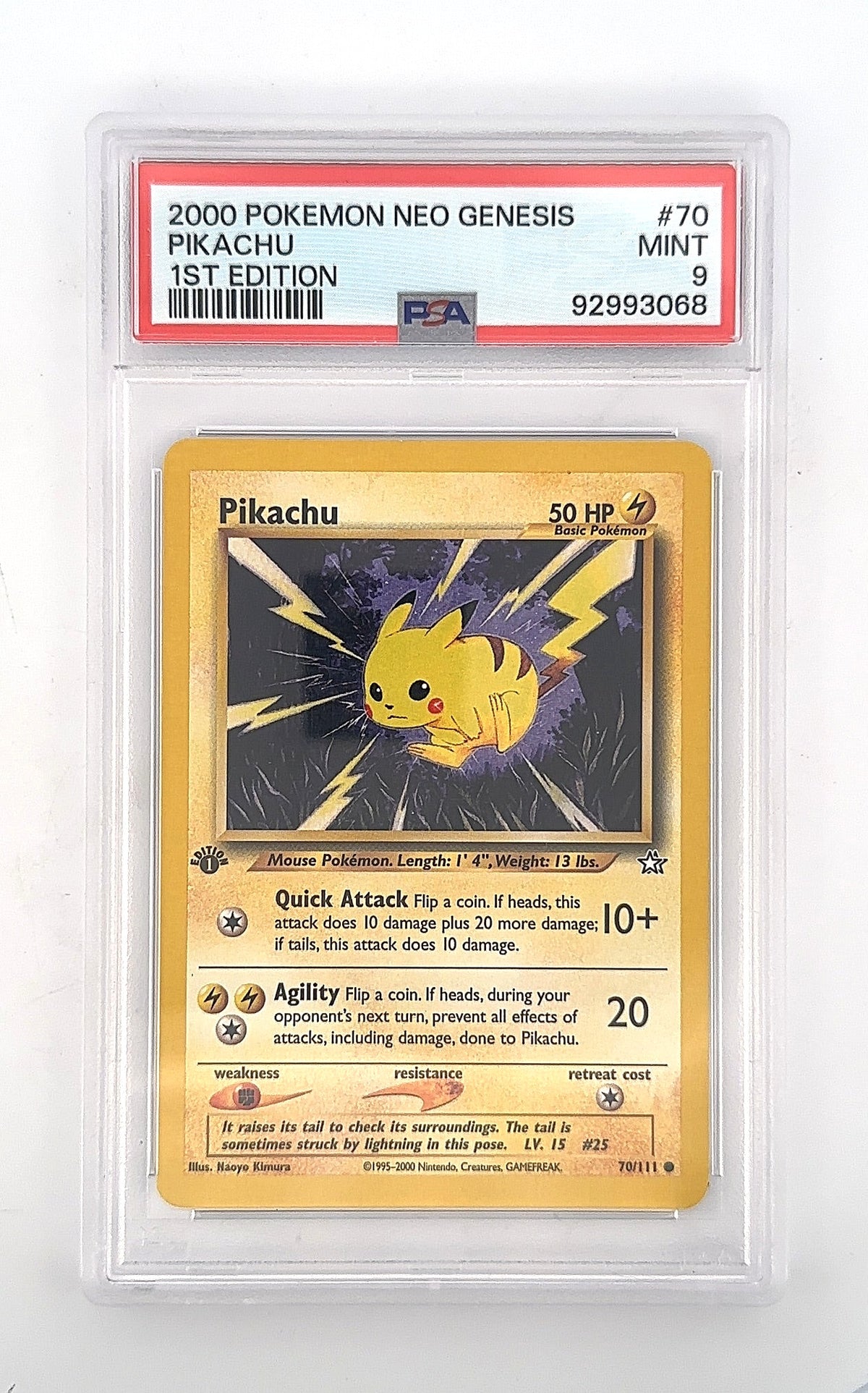 Pikachu #070/111 PSA MINT 9 — front