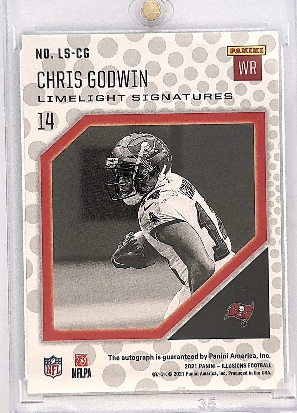 2021 Panini Illusions Limelight Signatures Chris Godwin [Green] #LS-CG — back