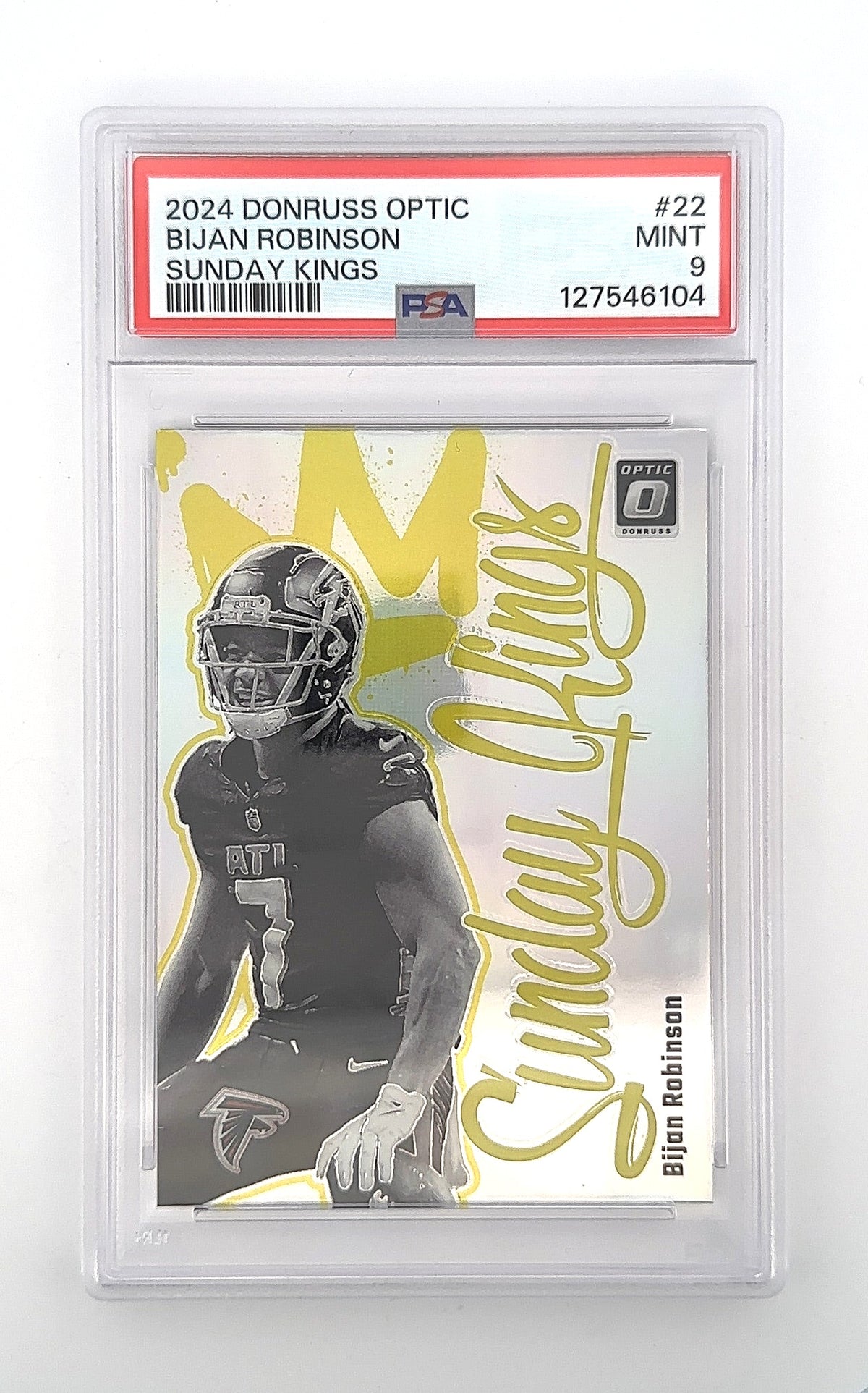 2024 Panini Donruss Optic Sunday Kings Bijan Robinson #22 PSA 9 — front