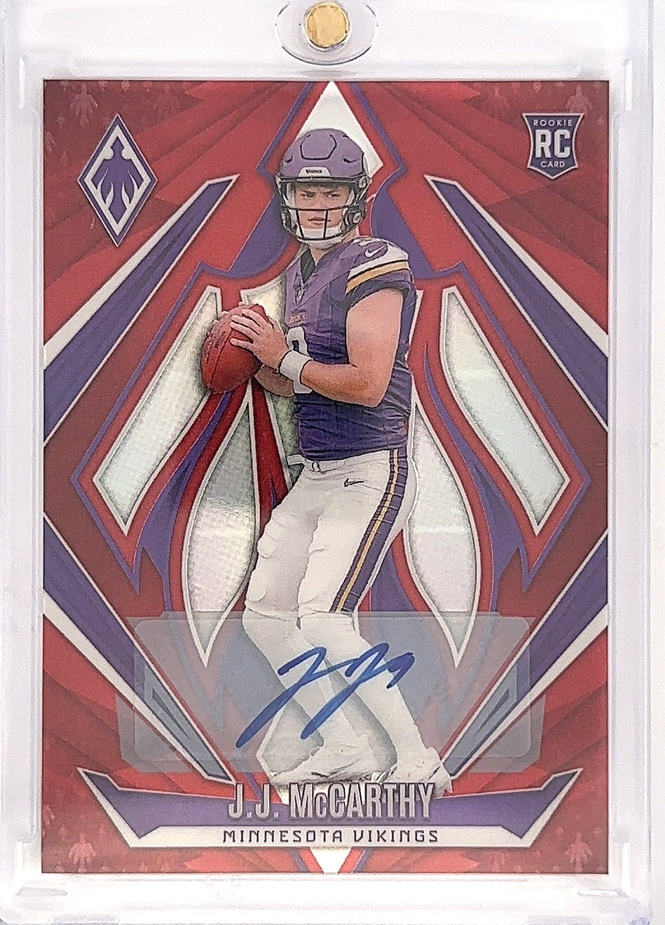 2024 Panini Phoenix J.J. McCarthy [Autograph Red] #185 — front