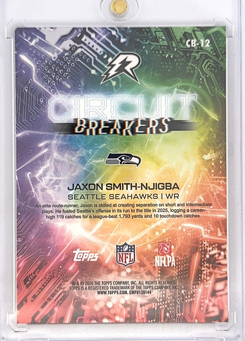 2025 Topps Resurgence Circuit Breakers Jaxon Smith-Njigba /299 [Magenta Power Surge] #CB-12 — back