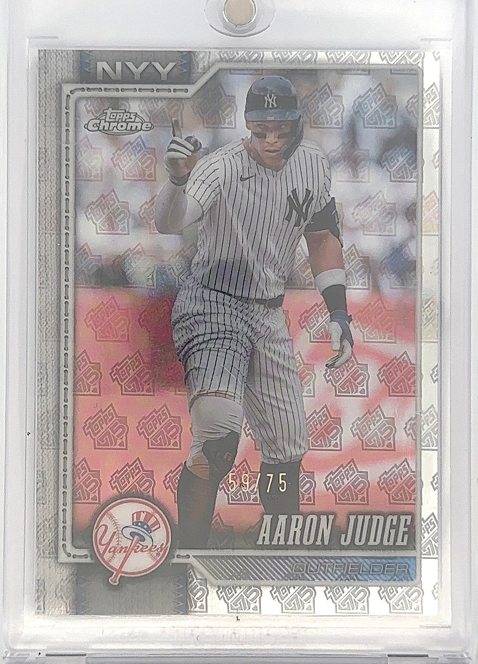 2026 Topps Chrome Aaron Judge [75th Anniversary Refractor] #100 — front