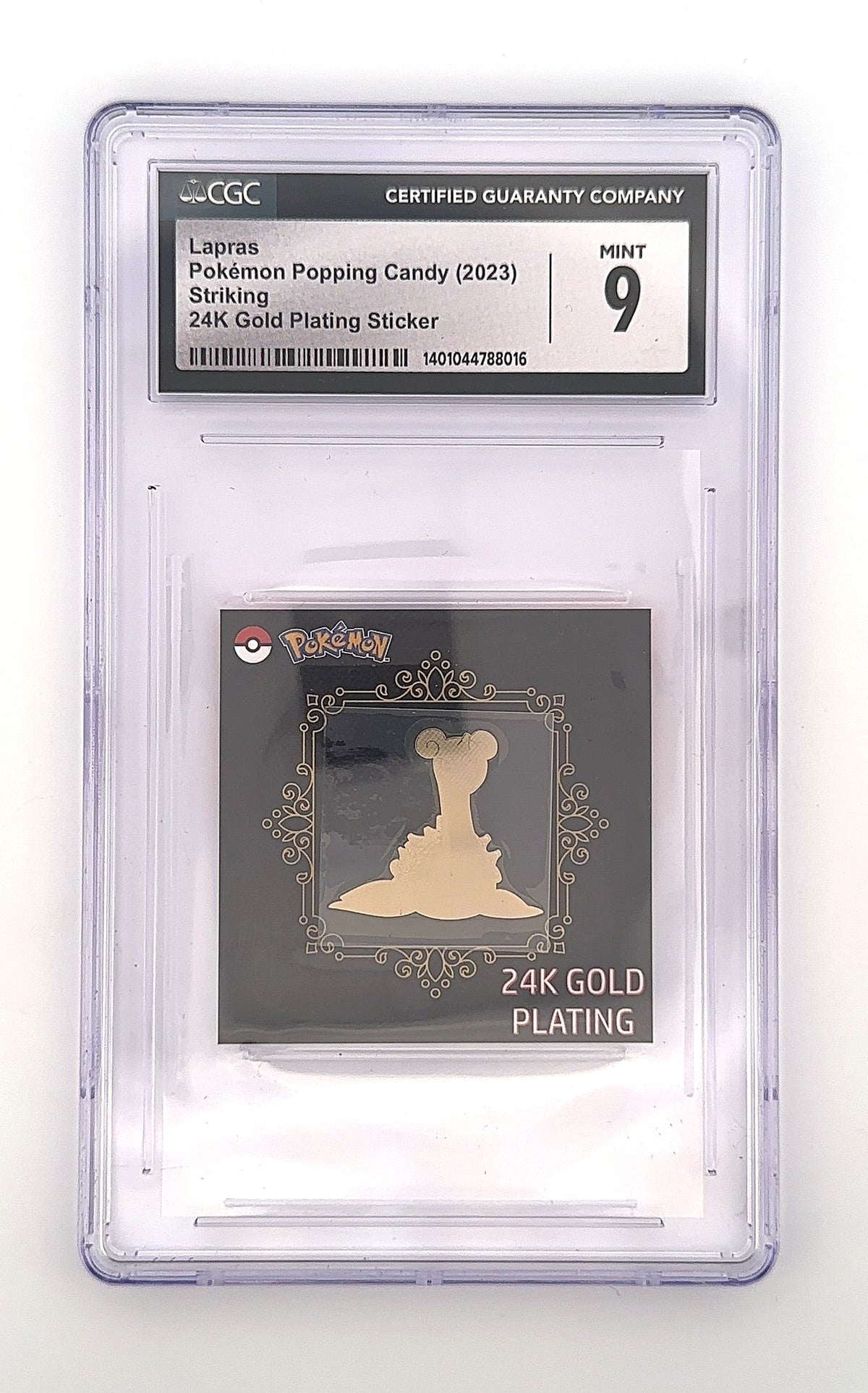 Lapras Popping Candy 24k Gold Plating Sticker CGC MINT 9 — front
