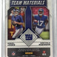 2022 Panini XR Team Materials Daniel Jones, Wan'Dale Robinson #TM-6 RC — back