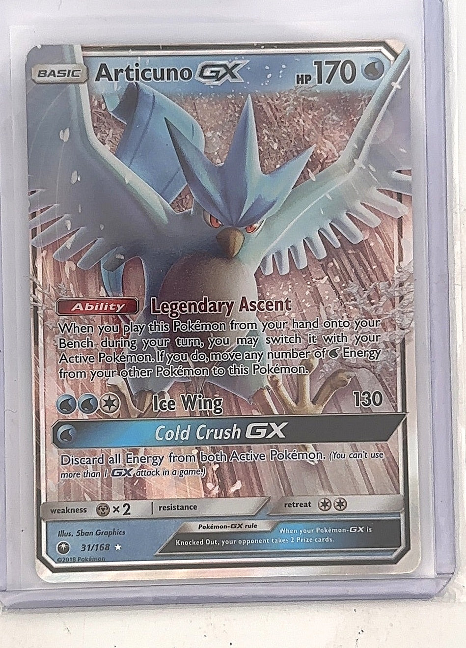 Articuno GX #31/168 — front