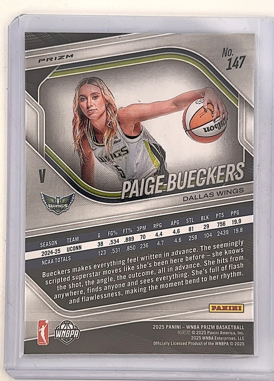 2025 Panini Prizm WNBA Paige Bueckers [Silver] #147 — back