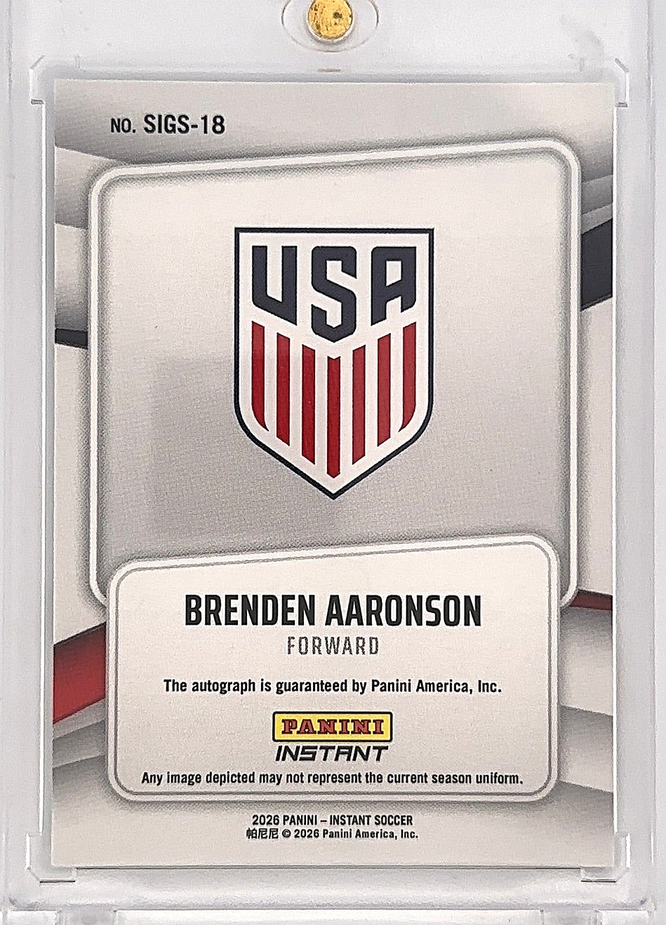 Brenden Aaronson Significant Signatures — back