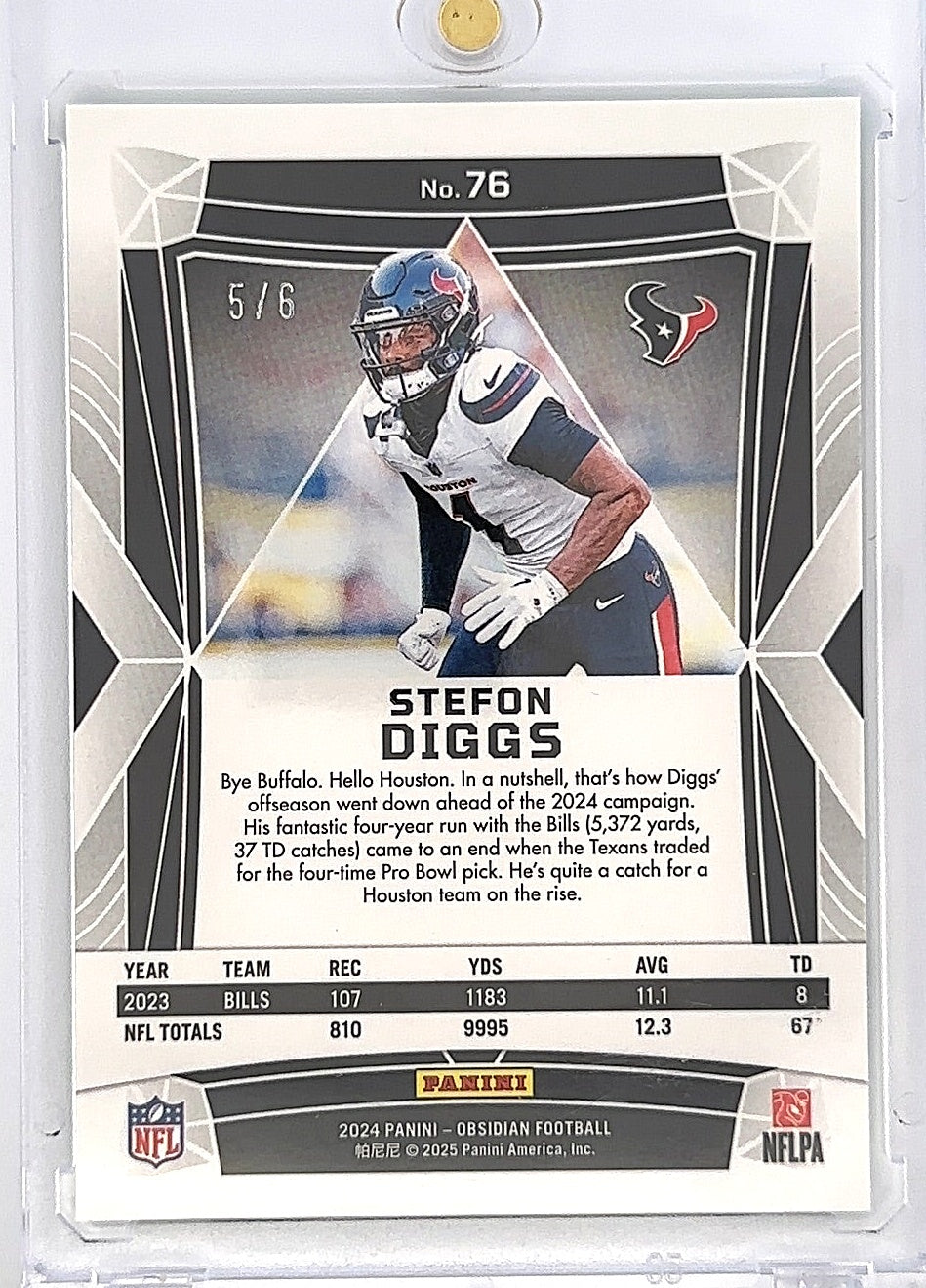 2024 Panini Obsidian Stefon Diggs [Jade International] #76 — back
