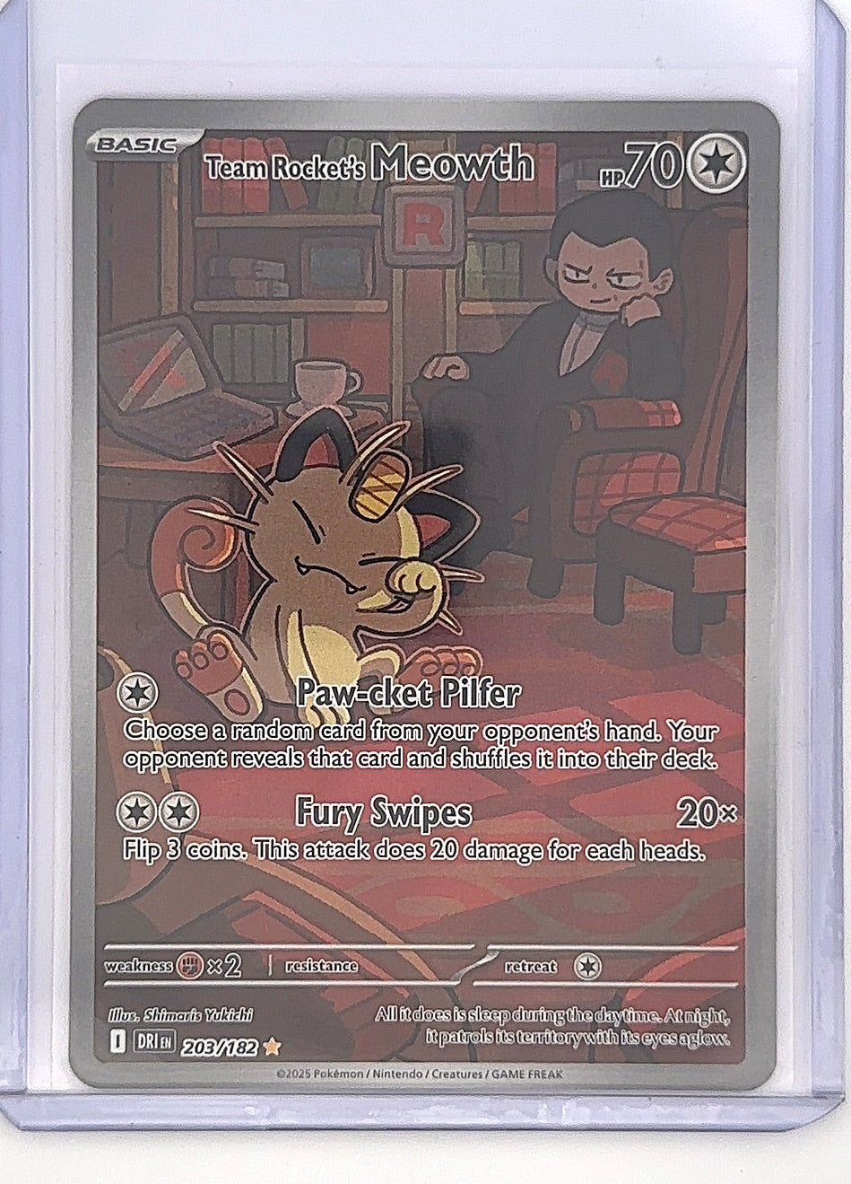 Team Rocket's Meowth - 203/182 #203/182 — front