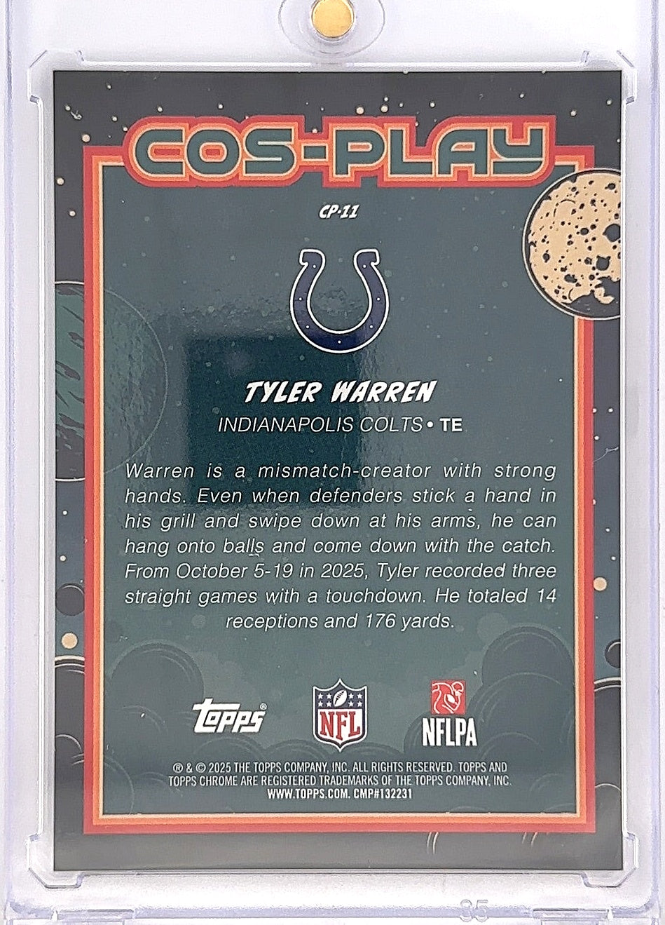 2025 Topps Cosmic Chrome Cos Play Tyler Warren #CP-11 — back