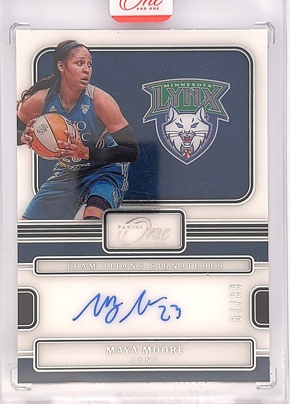 2025 Maya Moore Panini One And One Signatures /99 TTS-MM — front