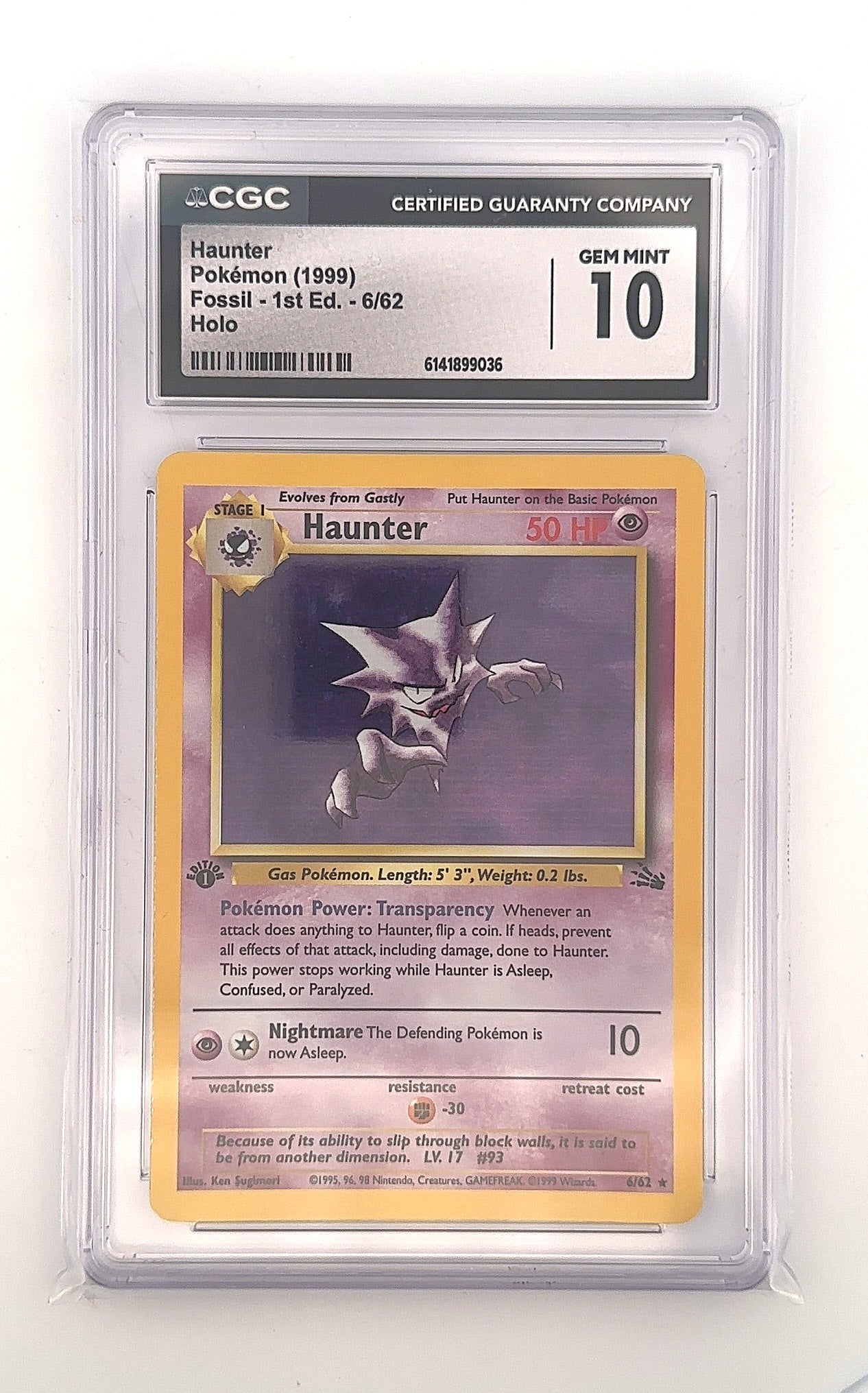 Haunter (6) #06/62 PSA GEM MT 10 — front