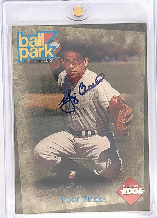 Yogi Berra Ball Park Franks Collectors Edge Autograph — front