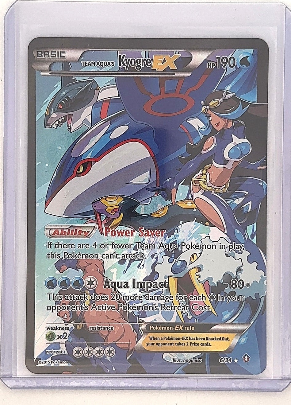 Team Aqua's Kyogre EX #6/34 — front