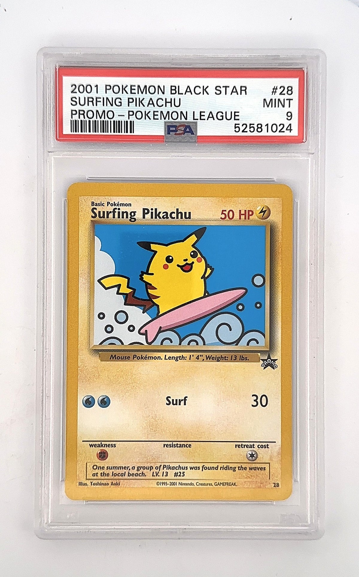 Surfing Pikachu #28/53 PSA MINT 9 — front