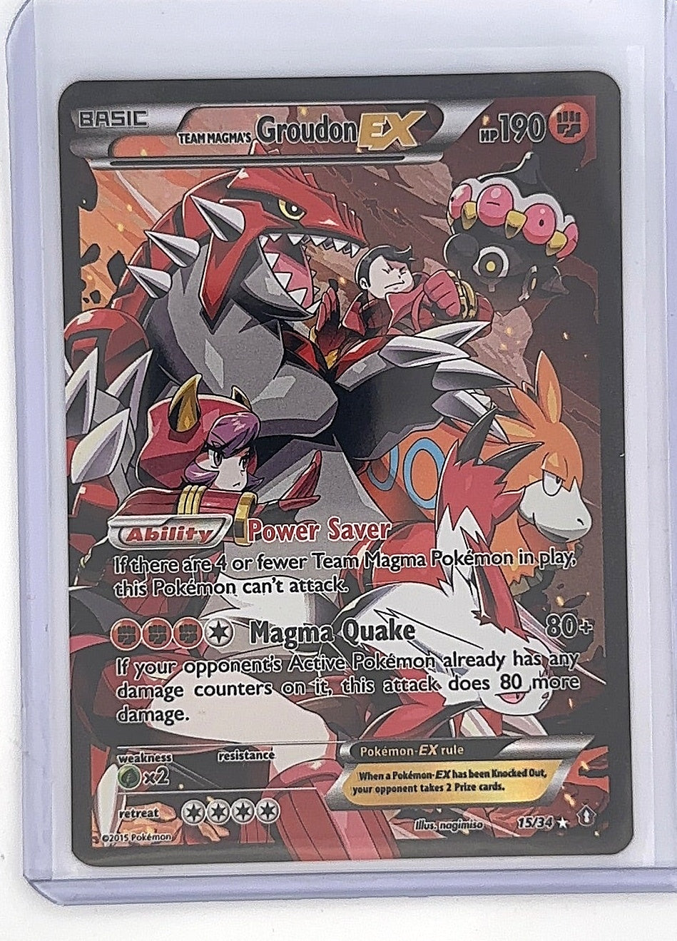 Team Magma's Groudon EX #15/34 — front