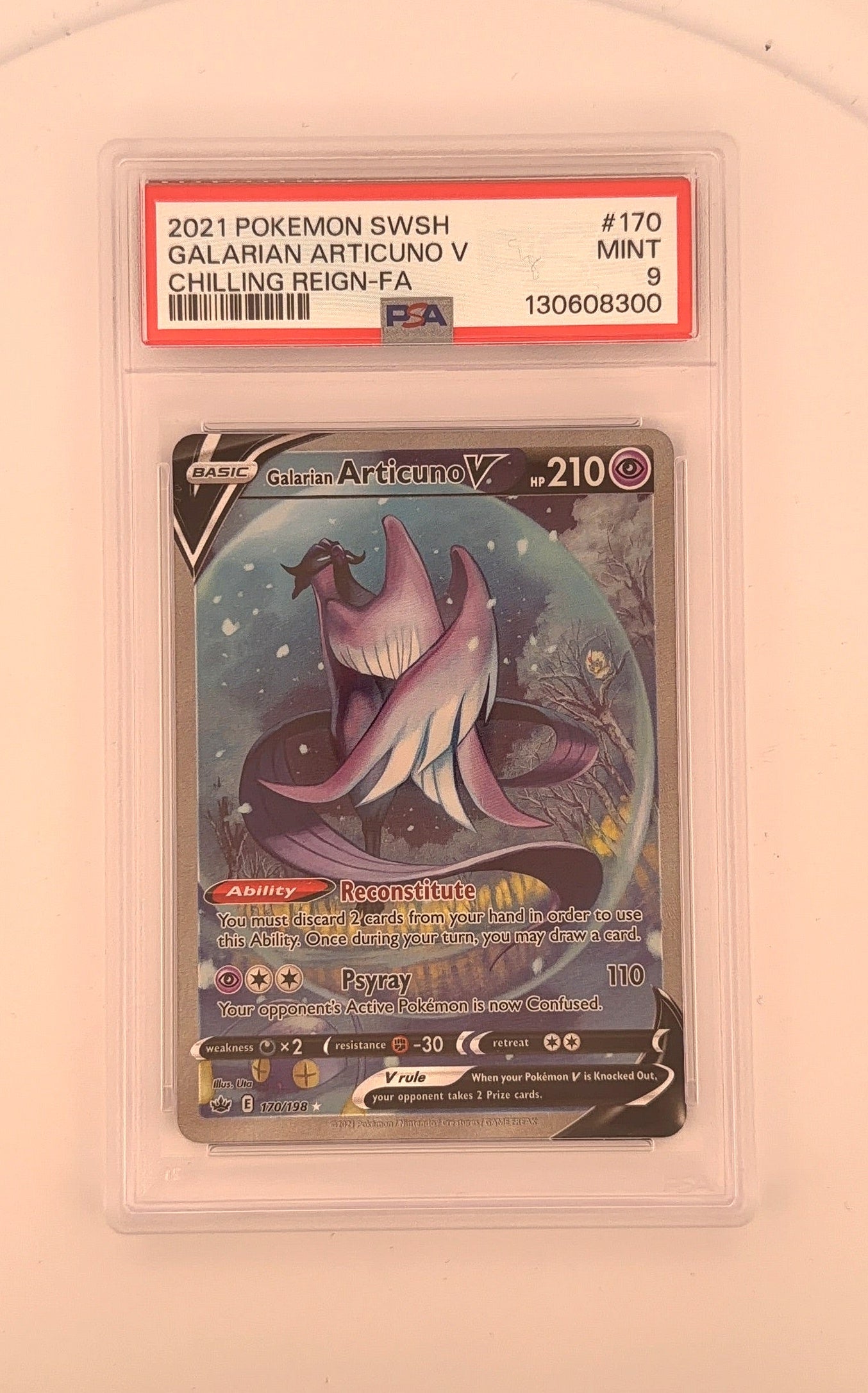 Galarian Articuno V (Alternate Full Art) #170/198 PSA MINT 9 — front