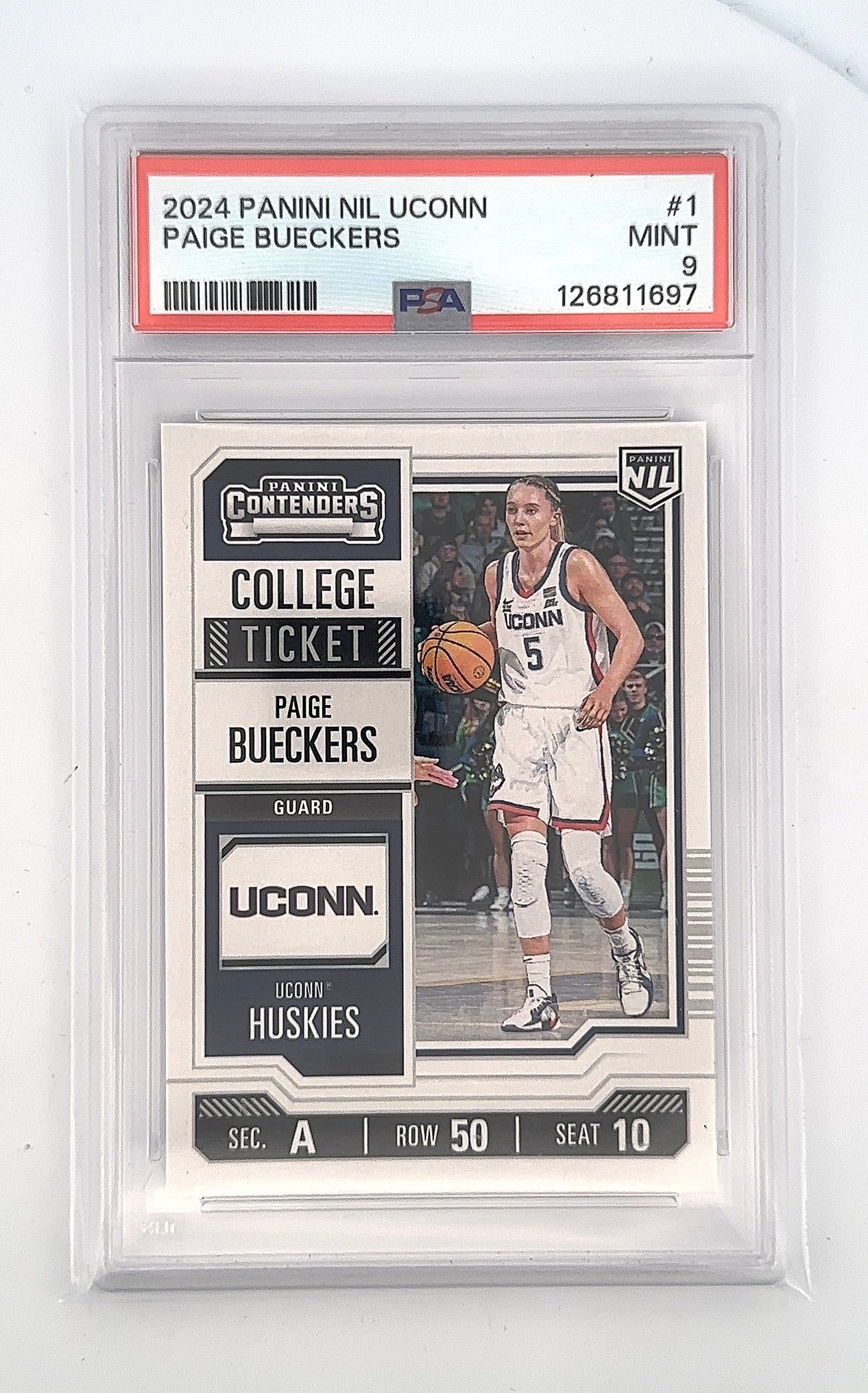 2024 Panini UConn Contenders School Colors Paige Bueckers #1 PSA 9 — front