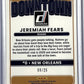 2025 Panini Donruss Downtown Jeremiah Fears [Black Pandora] #5 RC — back