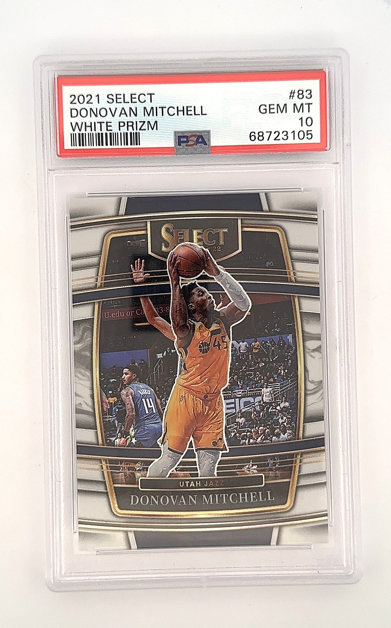 2021 Panini Select Donovan Mitchell [White Prizm] #83 PSA 10 — front