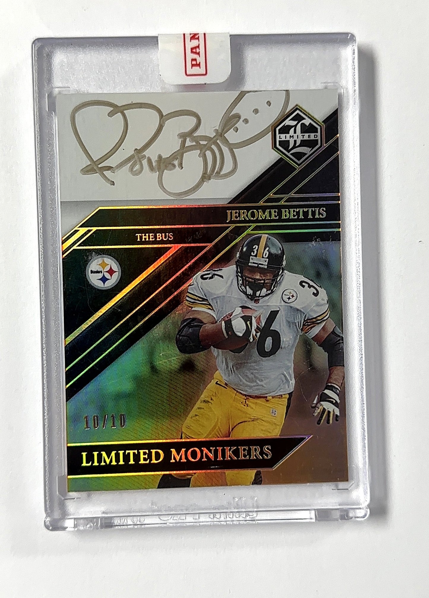 Jerome Bettis Limited Auto /10 Limited Monikers — front