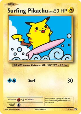 Surfing Pikachu #111/108 — stock