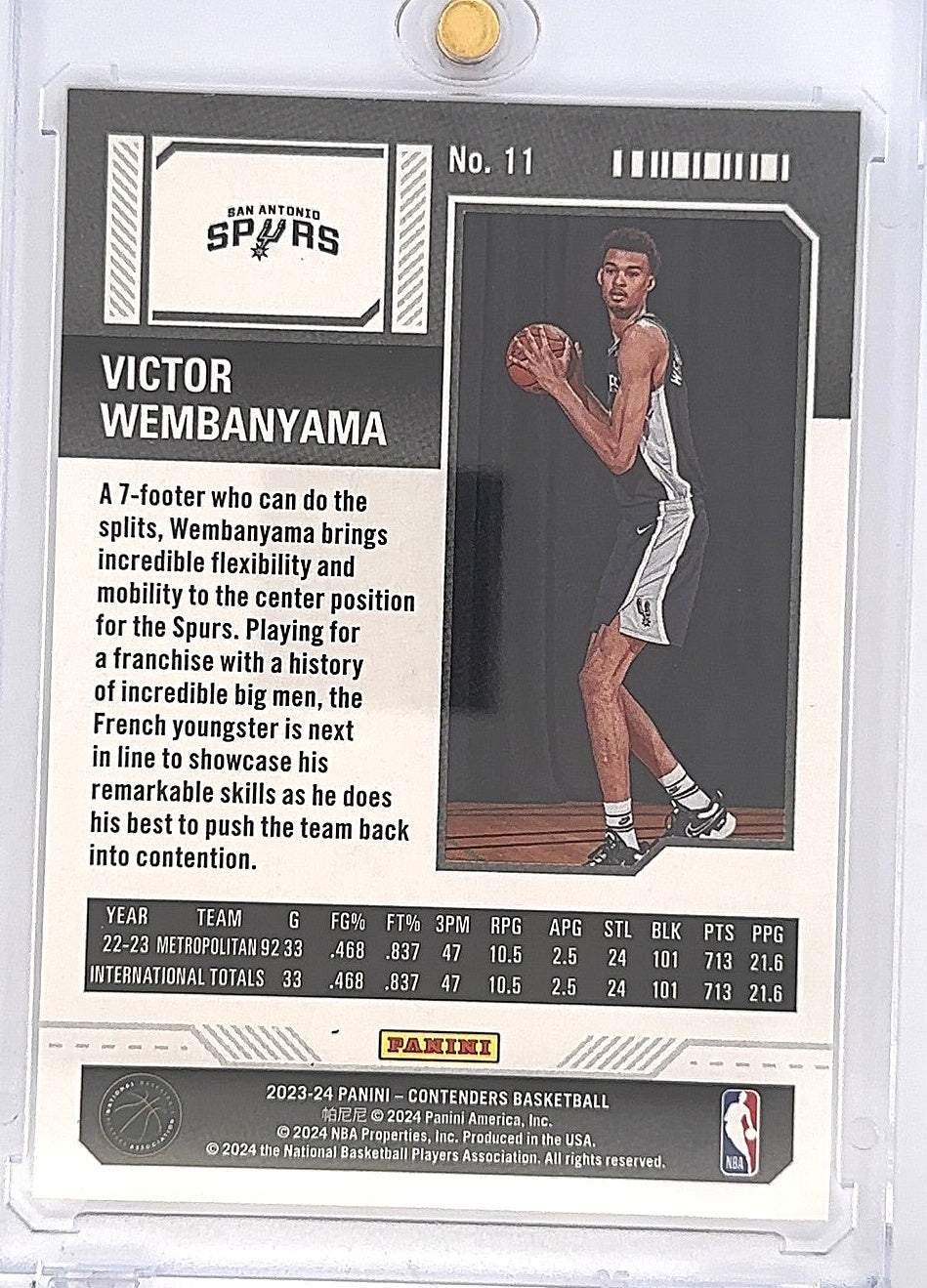 2023 Panini Contenders Victor Wembanyama [Season Ticket Red] #11 — back