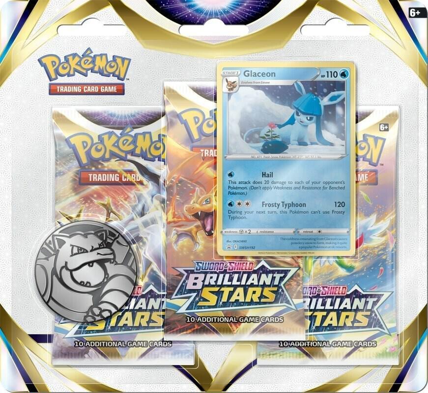 Brilliant Stars 3 Pack Blister [Glaceon] - SWSH09: Brilliant Stars (SWSH09)