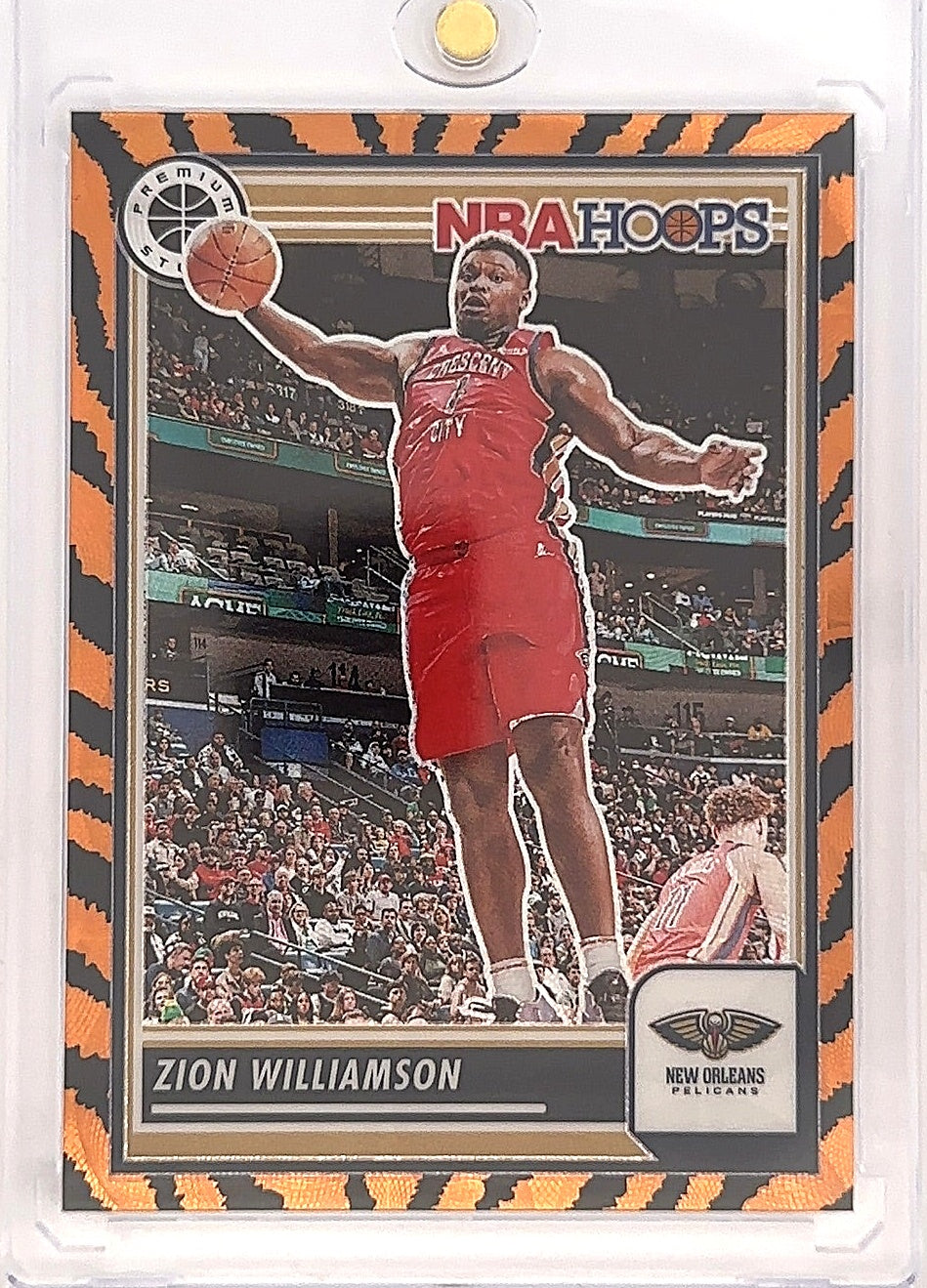 2023 Panini Hoops Premium Stock Zion Williamson [Tiger Prizm] #270 — front