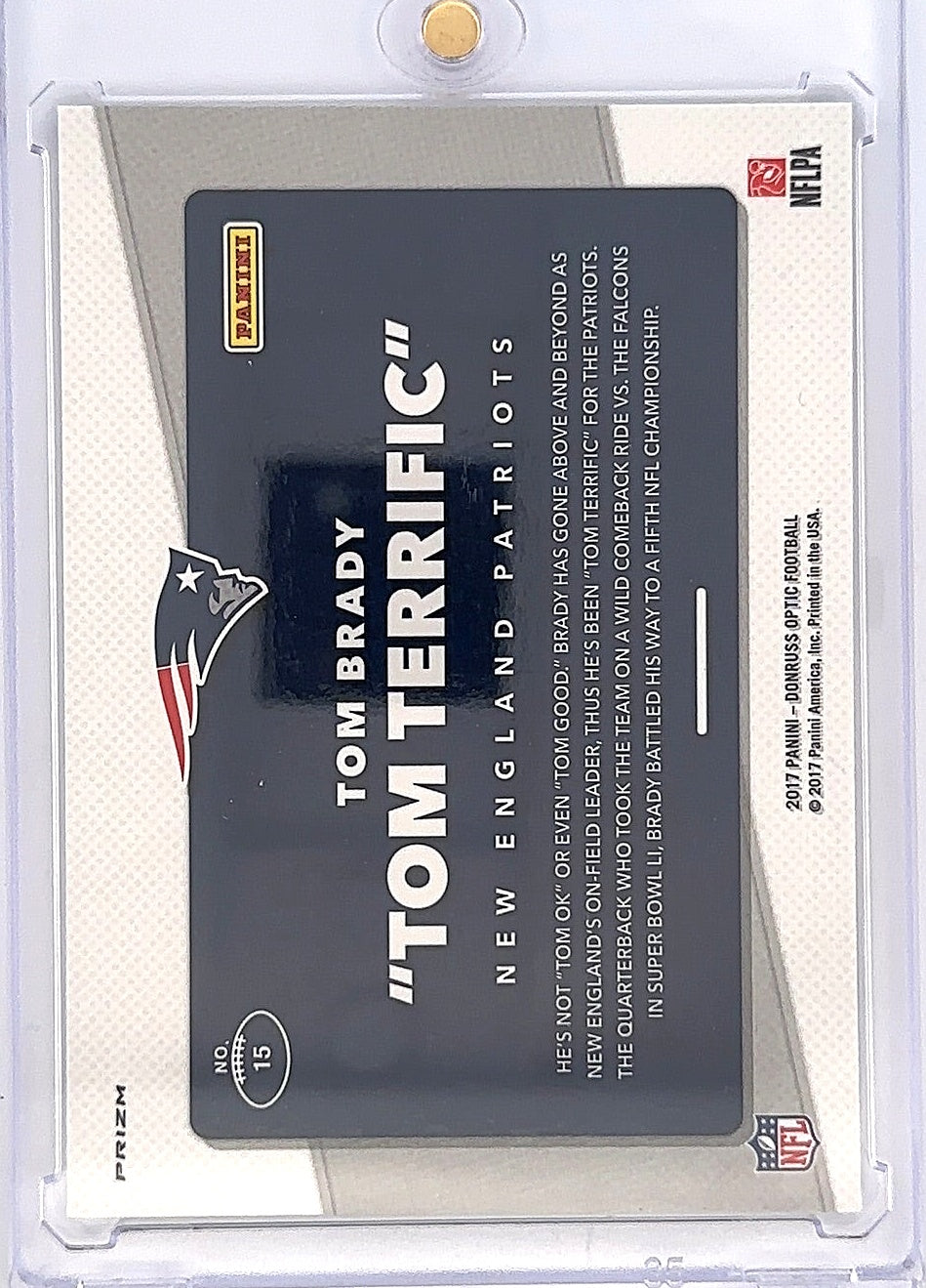 2017 Panini Donruss Optic Aka Tom Brady #15 — back