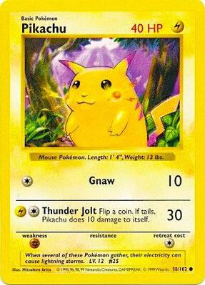 Pikachu (Red Cheeks) #058/102 — stock
