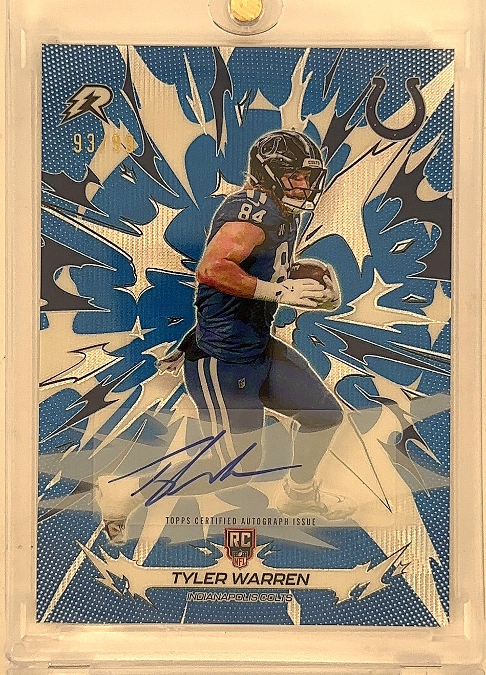 2025 Topps Resurgence Tyler Warren [Blue Surge Signature] #140 — front
