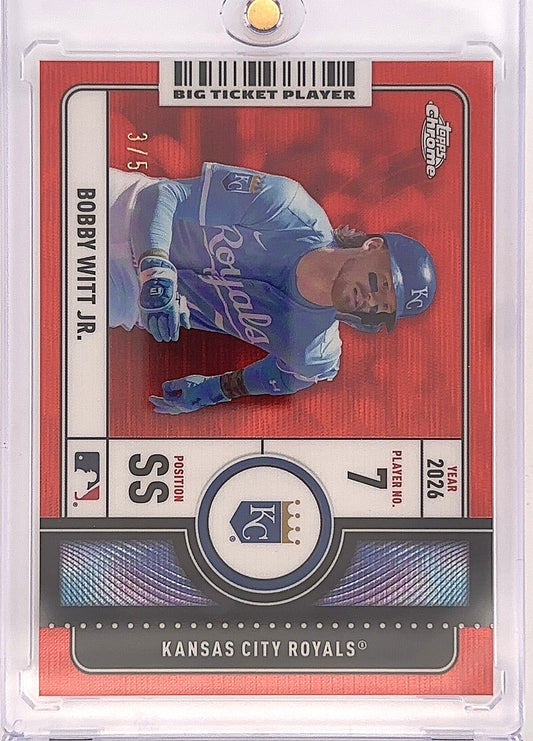 2026 Topps Chrome Big Ticket Players Bobby Witt Jr. [Red Wave Refractor] #BTP-16 — front