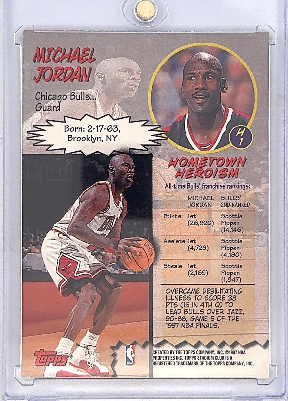 DAMAGED Hardcourt Heroics Michael Jordan #H1 — back