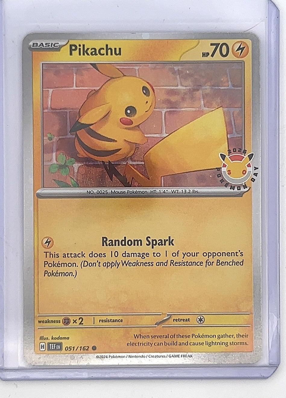 Pikachu (Pokemon Day 2026) #051/162 — front