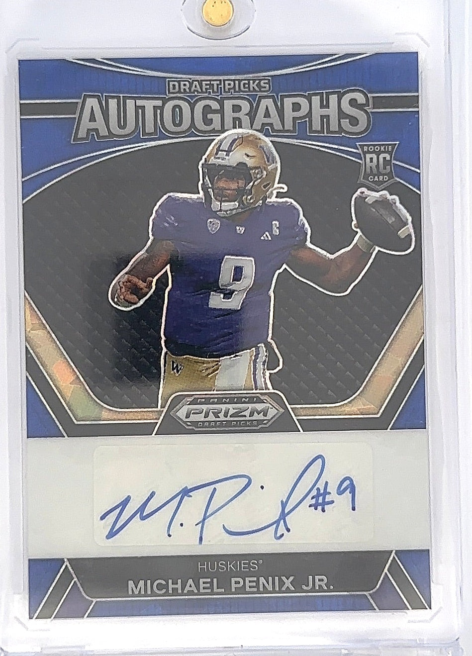 Michael Penix Jr Panini Prizm Draft Pick Autographs Rookie Card — front
