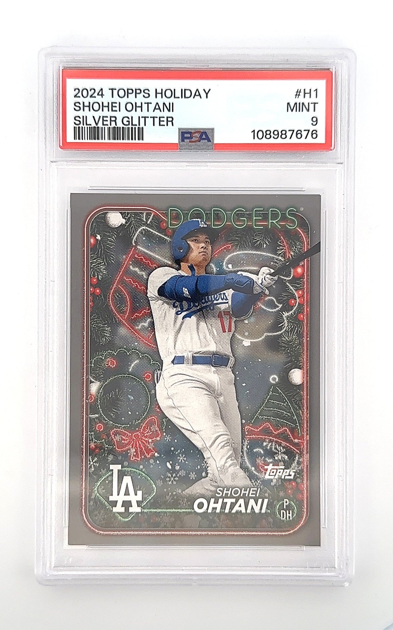 2024 Topps Holiday Shohei Ohtani [Silver Glitter] #H1 PSA 9 — front