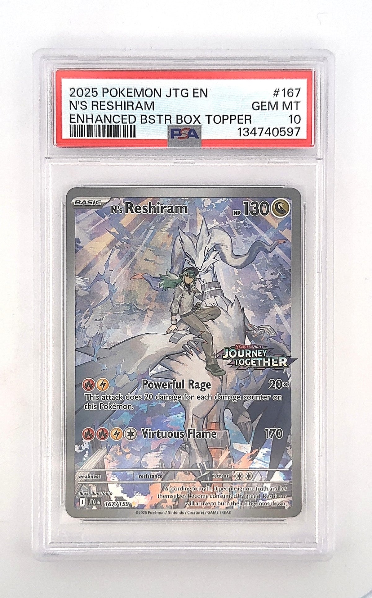 N's Reshiram - 167/159 (Journey Together Stamped) #167/159 PSA GEM MT 10 — front