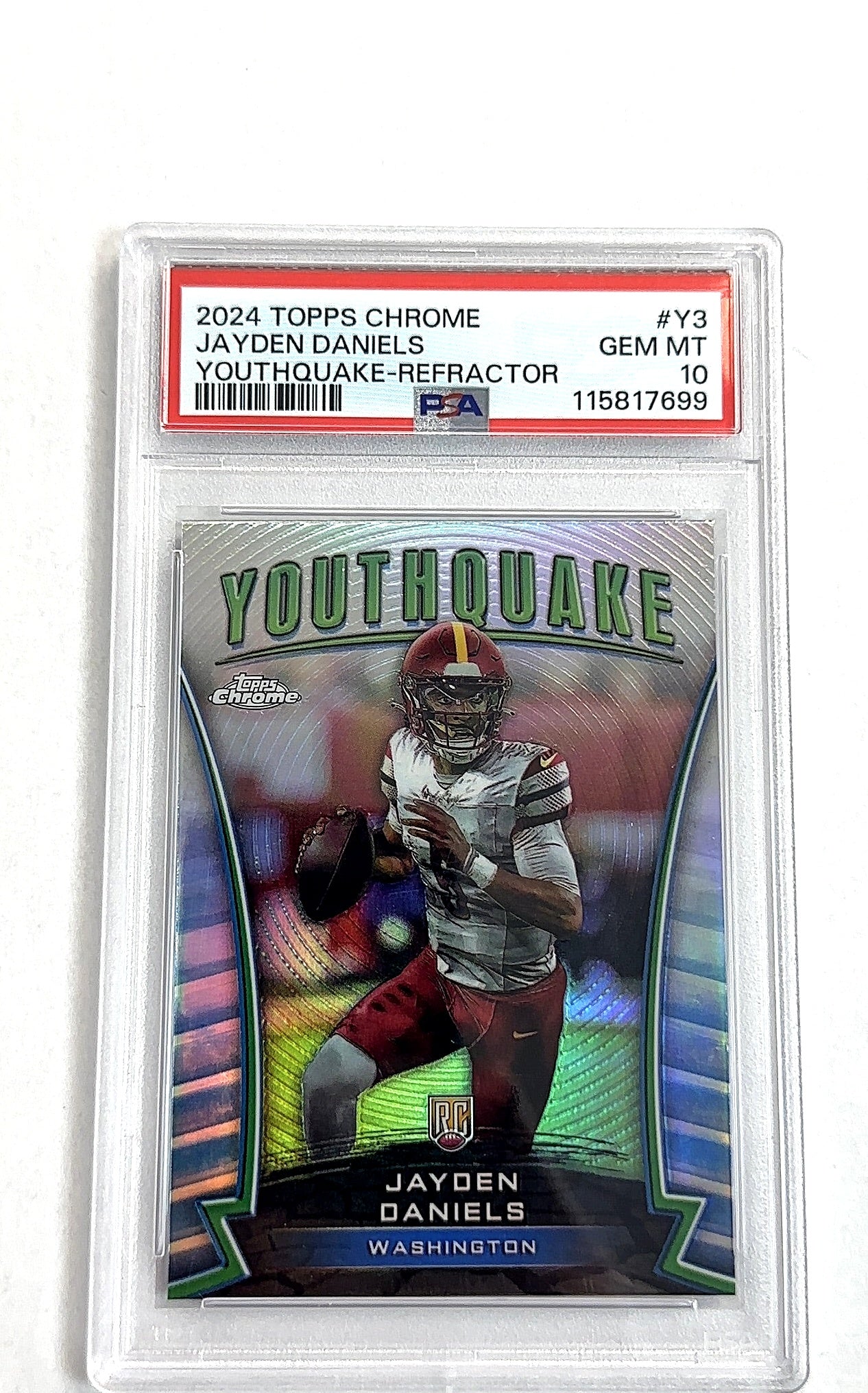 2024 Topps Chrome Youthquake Jayden Daniels [Refractor] #Y-3 RC PSA 10 — front