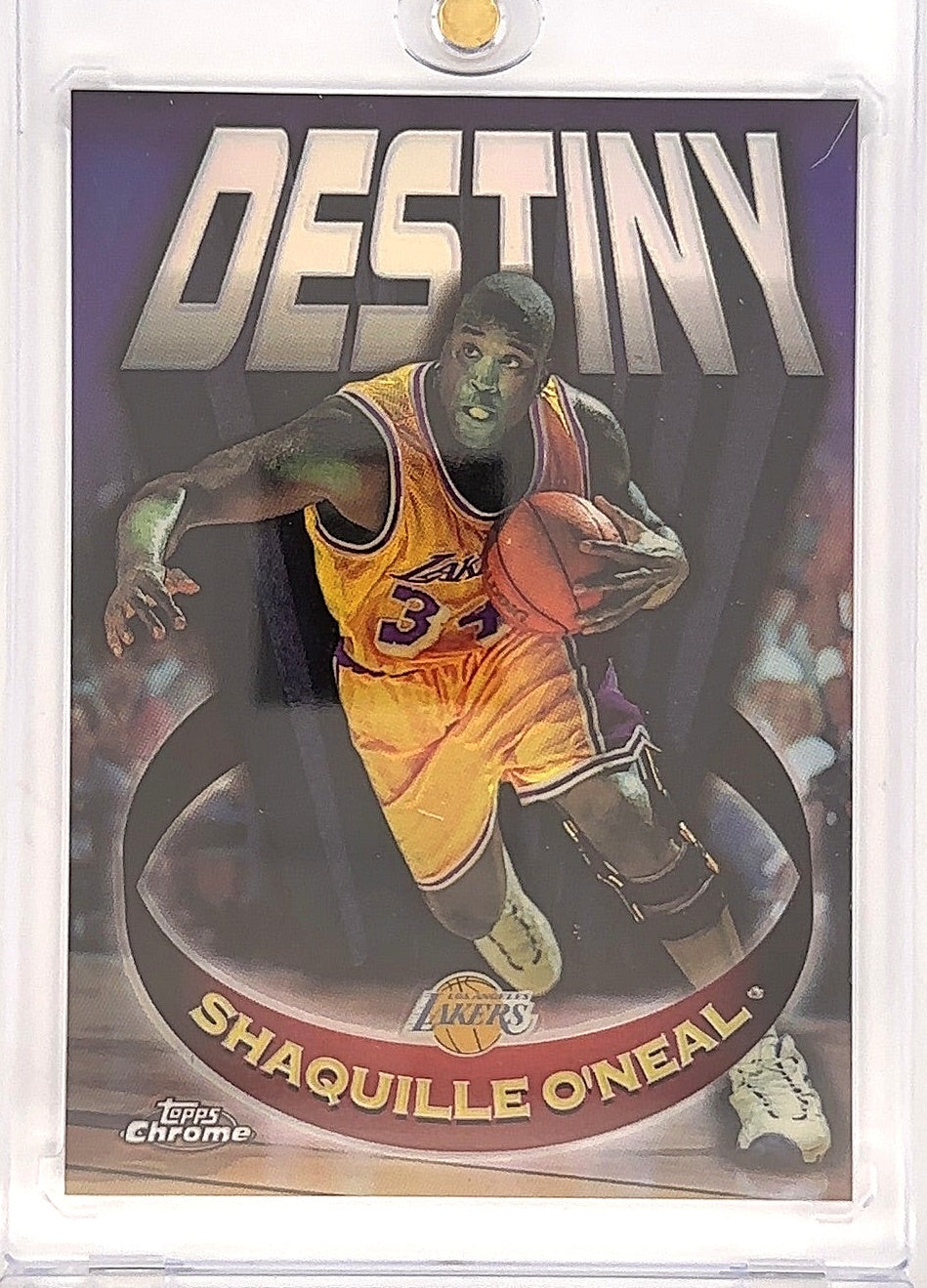 1997 Topps Chrome Destiny Shaquille O'Neal [Refractor] #D15 — front