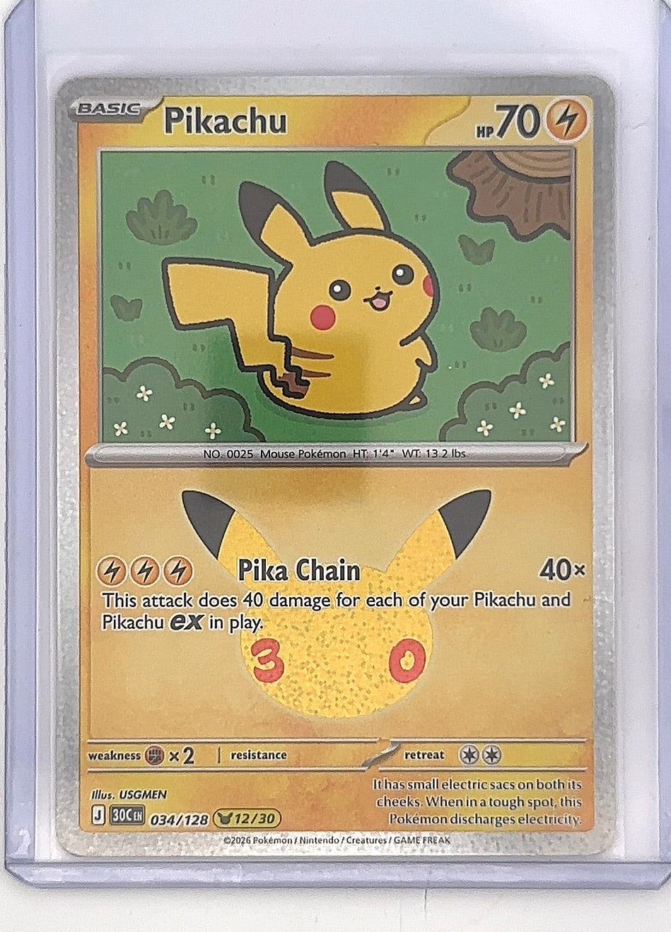 Pikachu - 034/128 #034/128 — front