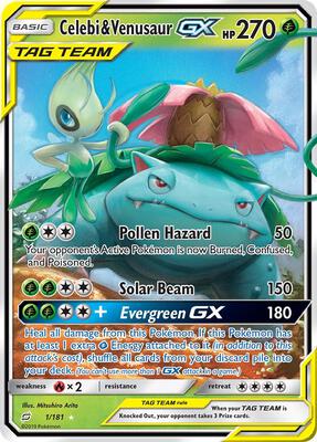 Celebi & Venusaur GX #1/181 — stock