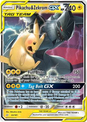 Pikachu & Zekrom GX #33/181 — stock