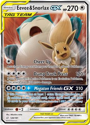Eevee & Snorlax GX #120/181 — stock