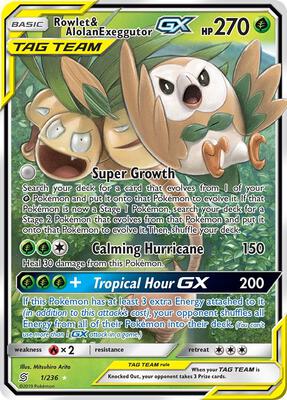 Rowlet & Alolan Exeggutor GX #1/236 — stock