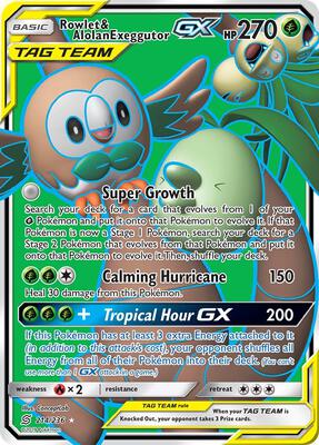 Rowlet & Alolan Exeggutor GX (Full Art) #214/236 — stock