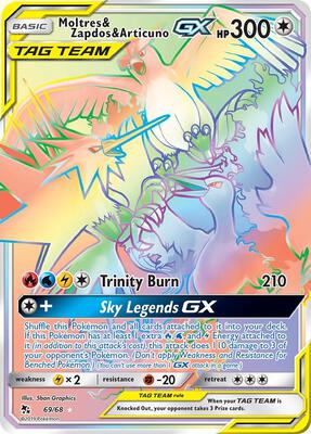 Moltres & Zapdos & Articuno GX (Secret) #69/68 — stock