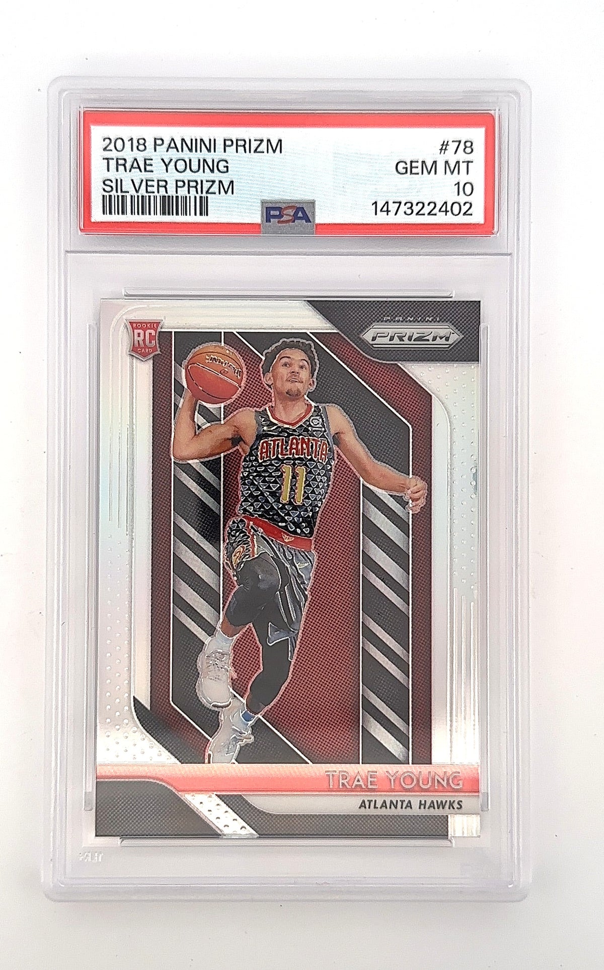 2018 Panini Prizm Trae Young [Silver Prizm] #78 PSA 10 — front